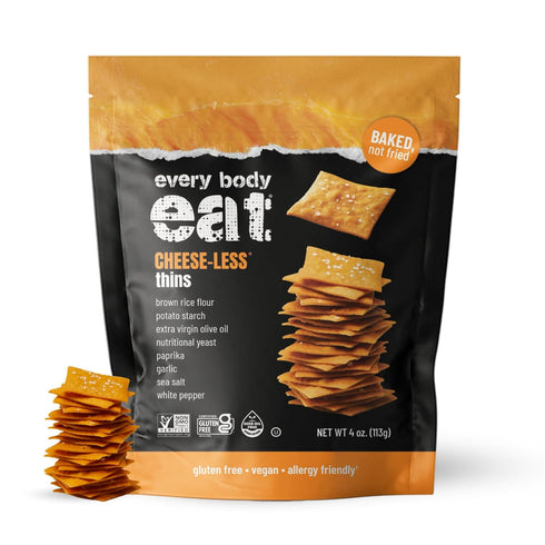 Every Body Eat Snack Cracker Thins, Cheese-Less - Gluten Free, Vegan, Dairy