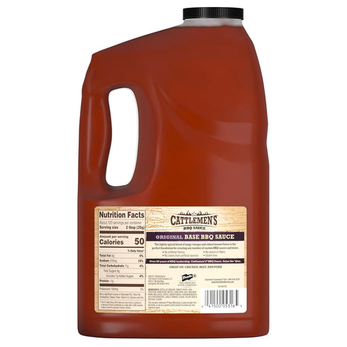 Cattlemen's Original Base BBQ Sauce, 1 gal - One Gallon Container Customizable Barbecue Sauce Base for Chefs, Ideal for Ribs, Briskets, Sauces for Salads, Seafood and More