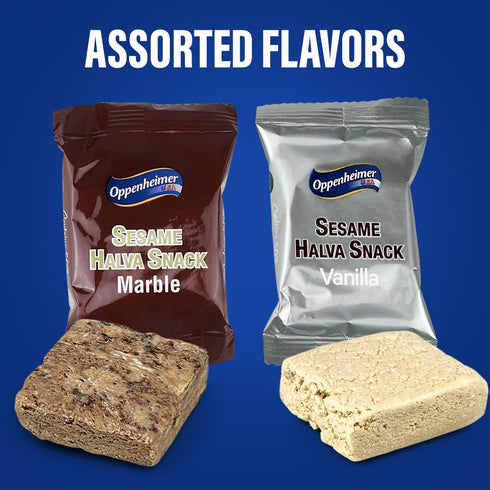 12 Pack, 0.88 Oz 25g) Assorted Sesame Halva Snacks Vanilla and Marble Flavors - Delicious Sweet Israeli Snacks Sesame