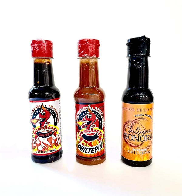 Chiltepin Sonora , La Camananga Roja y Negra Salsa Seafood Sauce, La Original by