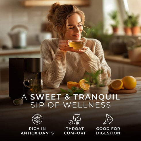 (16 Count)- Gya Tea Co Honey Citrus Mint Herbal Tea Pod Decaf Wellness Tea for Body Comfort & Relaxing