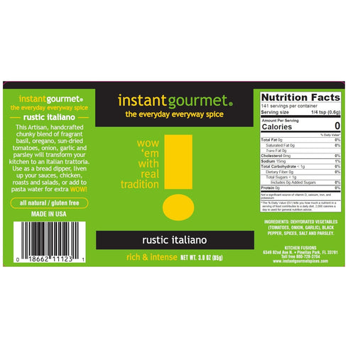 Instant Gourmet 3.0 oz Rustic Italiano Italian Seasoning