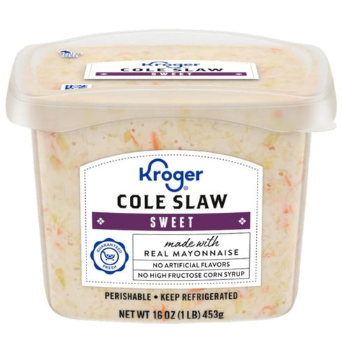 Generic Sweet Coleslaw, Fresh & Creamy Cabbage Salad, Deli Side Dish, 16 oz,