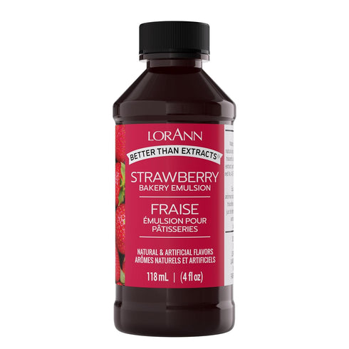 LorAnn Oils Strawberry Bakery Emulsion, Ideal for Boosting Fruit Tones in Cakes, 4 Oz