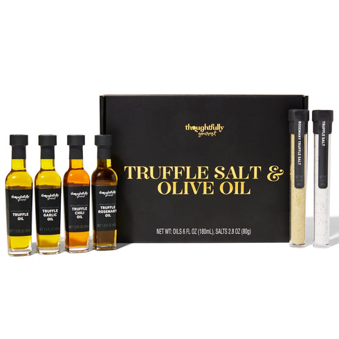 Set, 4 2 Set 6 Thoughtfully Gourmet, Truffle Salt & Olive Oil Gift Includes Premium Extra Virgin Olive Oil, Truffle
