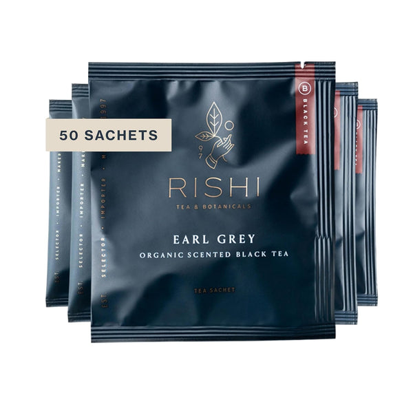 Rishi Tea Earl Grey Tea - Organic Sachet Tea Bags, Pure Black