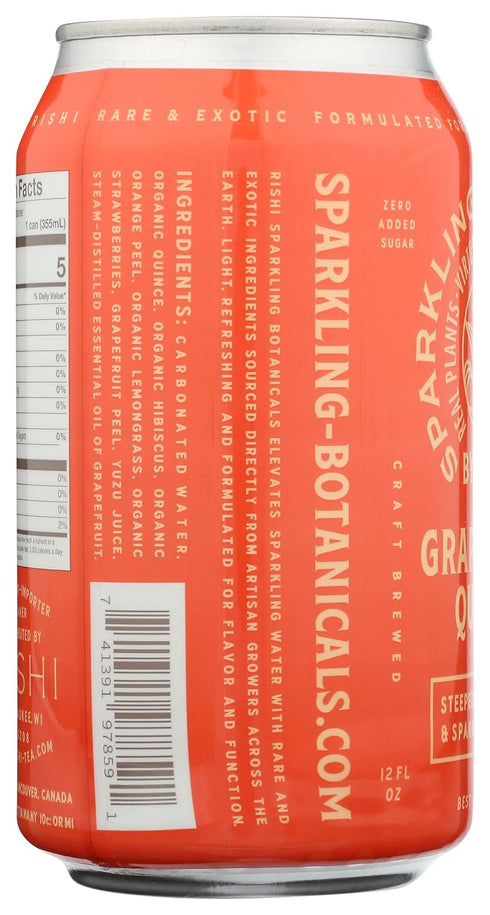 12 (Pack 12) Rishi Tea Grapefruit Quince Sparkling Beverage, Gluten Free, Non GMO, Fluid Ounce