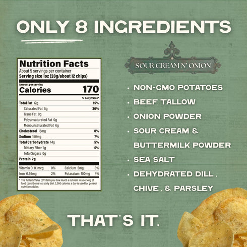 (5 Oz, Pack 3) Beefys Own Beef Tallow Potato Chips - Kettle Chips Made Without Seed Oils, Gluten Free, Crispy