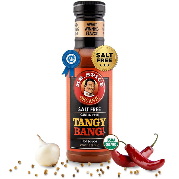Mr. Spice Organic Hot Sauce, Salt Free Tangy Bang Hot Sauce (0mg/serving),
