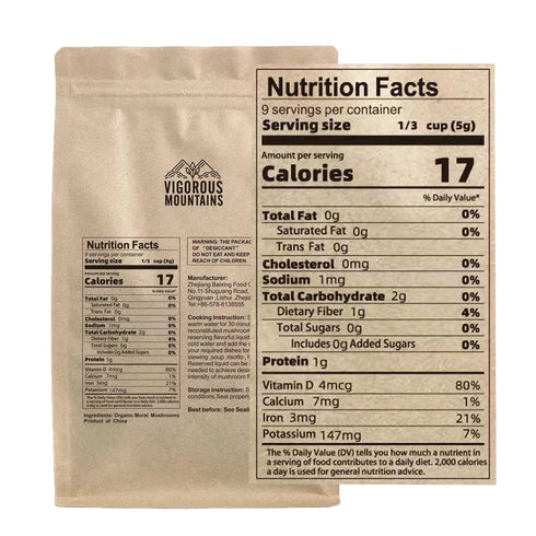 1.5 oz VIGOROUS MOUNTAINS Organic Dried Morel Mushrooms for Cooking, Intact Shapes, Short Stems with Rich Aroma Premium
