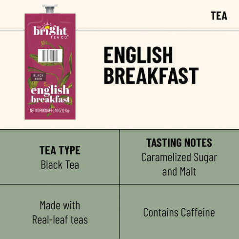 Freshpacks 40) Flavia Bright Tea Co. English Breakfast Tea works only with Flavia Brewers (Case