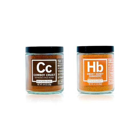 Spiceology - Premium BBQ Rubs Bundle - Smoky Honey Habanero and Cowboy
