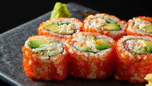 Frozen (50g Orange Genki Tobiko Caviar Premium Flying Fish Roe from Taiwan Glass Jar), Naturally Vibrant Crunch