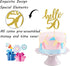 Hello 50 Cake Topper - 50th Birthday / Anniversary Party Decoration Supplies (Gold, Hello 50)