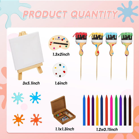 Taiyin Art Cake Decorations, Paint Brush Cupcake Toppers, Artist Themed Cake Decor for Kids Birthday Party (41 Pcs)