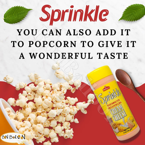 ?? Sprinkle Cream Cheese Seasoning for Fries and Popcorn - Natural Powder Spice (2 Pack = 6.35 oz / 180 gm)
