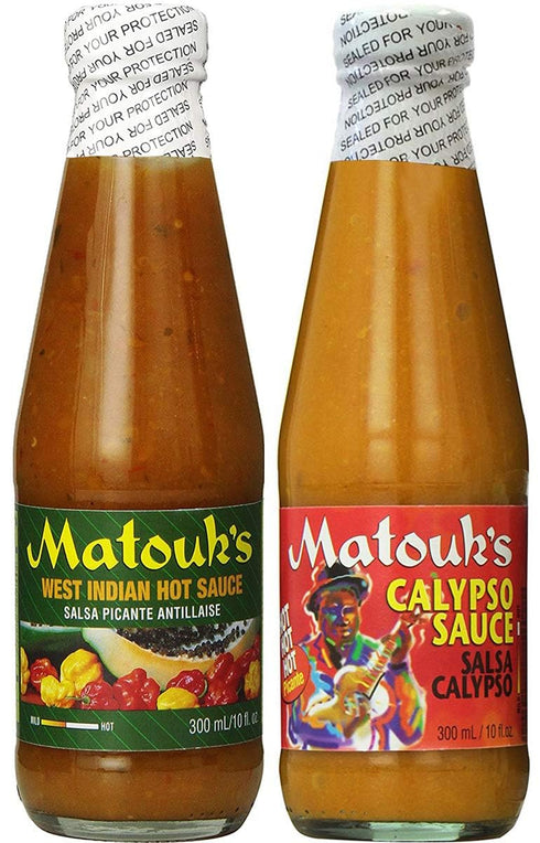 Matouk's West Indian Hot Sauce and Calypso Sauce 10 Ounce (Pack of 2)