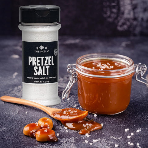 (8 The Spice Lab Coarse Pretzel Salt Gluten Free, Kosher Crunchy Salt Crystals Non-Melting for Baking Perfect