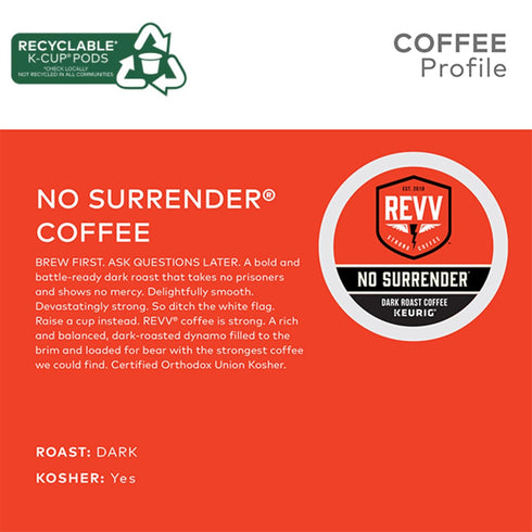 48 Count REVV No Surrender Keurig Single-Serve K-Cup Pods, Dark Roast Coffee
