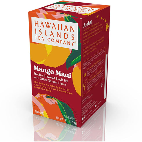 Hawaiian Islands Tea Company Mango Maui Black Tea, All Natural - 20 Teabags