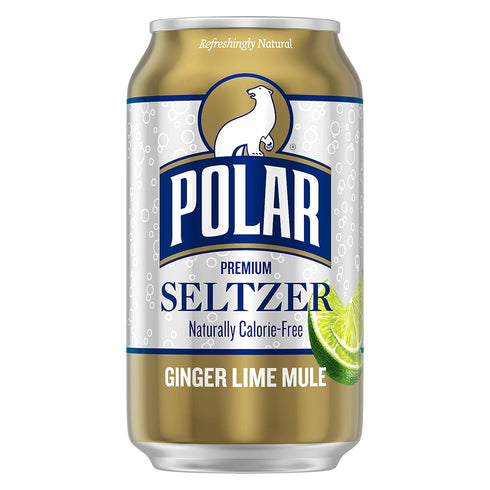 12 oz 24 Count (3 Packs 8) Polar Seltzer Water Ginger Lime Mule, fl cans
