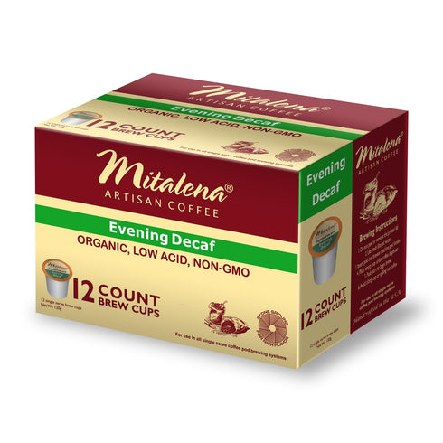 Pack 72 6 Mitalena Artisan Coffee Variety - Low Acid Organic Coffee Pods, Compatible with Keurig K Cup Coffee Maker
