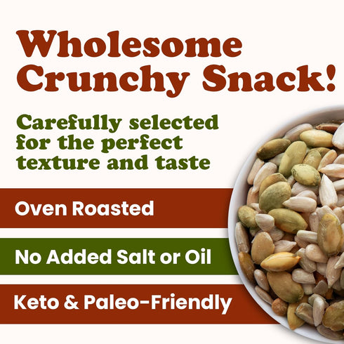 4 Food to Live Dry Roasted Sunflower and Pumpkin Seed Mix, Pounds Oven Roasted, No Oil added, Natural Snack, Rich