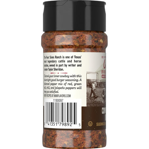 6666 Four Sixes Cowboy Camp Burger Seasoning, 3.2 Ounce