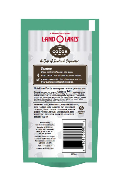 COCOA CLASSICS 1.25-Ounce Packets (Pack 36) Land O Lakes , Mint & Chocolate Hot Cocoa Mix