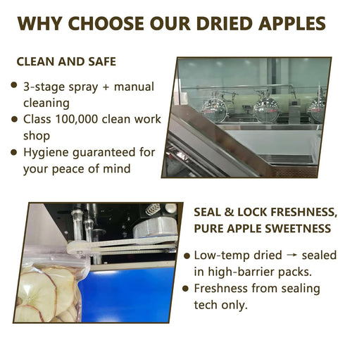 TONGLIDA 80g, Apple Slices, Dried Apples, Resealable Bag-Natural, Farm Fresh, No Added Sugar, Nutritious Low-Calorie