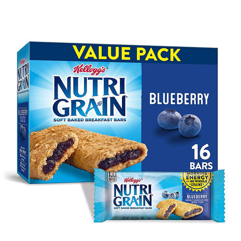 16 Pack Kellogg's Nutri - Grain Blueberry Cereal Bar