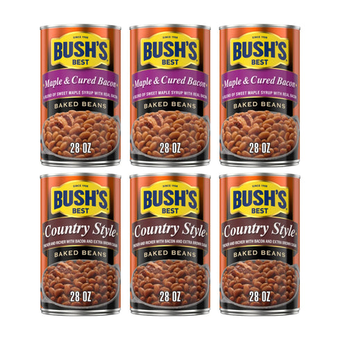 Bush's Best Baked Beans, Bacon Maple Country Mix, 3 Maple Cured Bacon