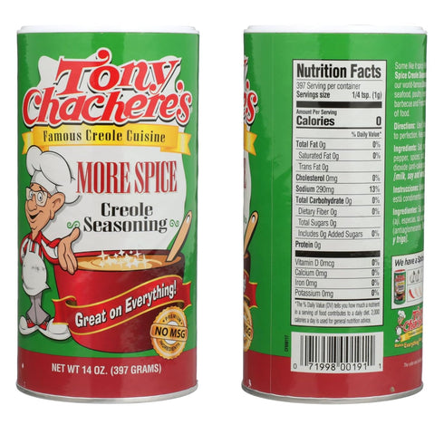 Tony Chacheres More Spice Creole Seasoning - 14 oz (2 Pack)