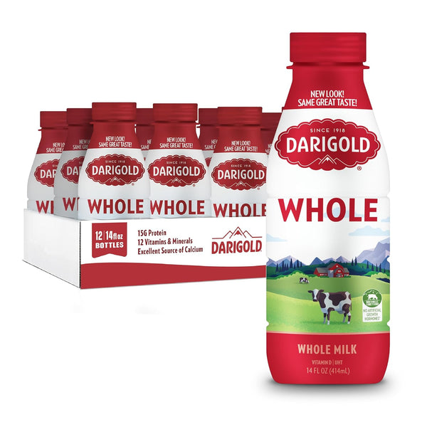 Darigold Shelf Stable Whole Milk Bottle with 12 Essential Nutrients, 15g Protein,