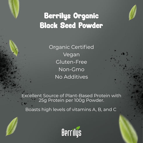 5LB Black Cumin Seeds Powder, Organic, Berrilys, Ground, Also Known As Nigella Sativa, Kalonji, Black Cumin Seed Flour