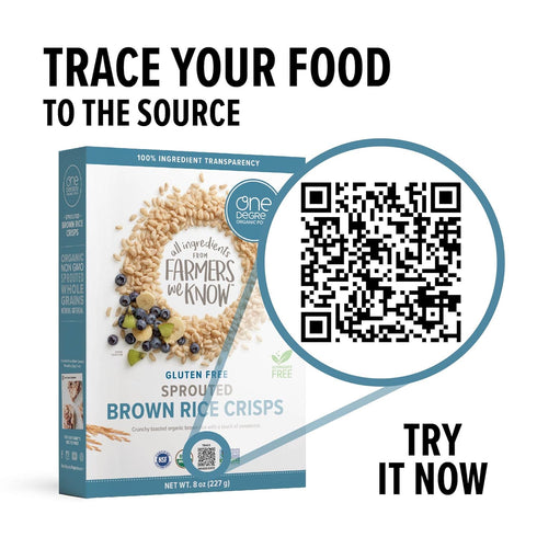 8 oz., 6 pack One Degree Organic Foods Sprouted Brown Rice Crisps, USDA Organic, Non-GMO Gluten Free Brown Rice Cereal
