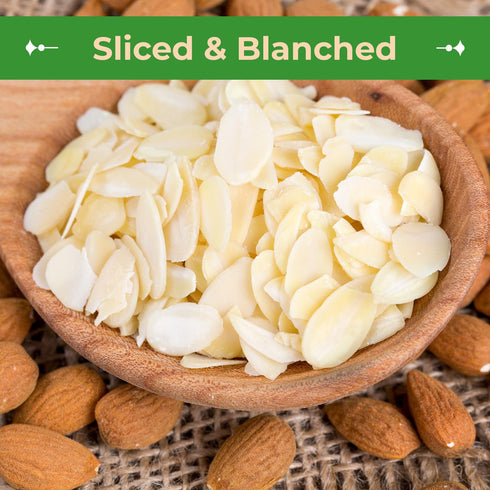 3 Lb. Sincerely Nuts Raw Blanched Sliced Almonds | Bag | Delicious Guilt Free Snack | Low Calorie, Vegan, Gluten Free |