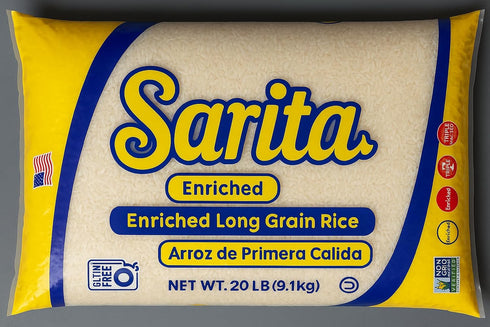 Generic Enriched Premium Long Grain Rice Gluten Free, Certified Quality, 20 lb (9.1