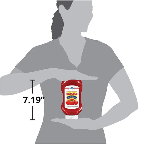 20 3-Pack Red Gold and Folds of Honor Tomato Ketchup, Kosher and Gluten Free, Ounce Squeeze Bottles