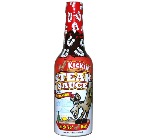 Kickin' Spicy Steak Sauce with Habanero, 10 oz - Premium Gourmet for Hot Sauce Fans