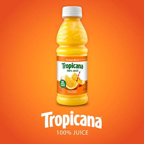 100% 10 oz (Pack 24) Tropicana Juice Orange Blend, Single Serve, fl Bottles of - Real Fruit Juice, Vitamin C Rich, No