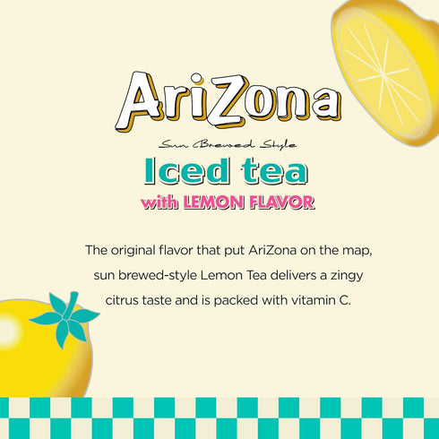 22 Oz (Pack 12) AriZona Lemon Tea - Big Can, Fl