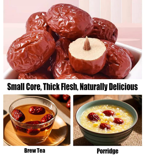 ZCFIKJ 18 oz 500g (jujube-1.1 lb) Jujube Dates Fruit,Chinese Red Dates Jujube Dried Date Jujubes Juju All-Natural