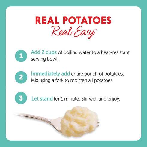 100% 4 4 (Pack 12) Idahoan Classic Mashed Potatoes, Naturally Gluten-Free, Real Idaho Potatoes, servings per bag, ounce