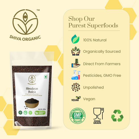 400g (14.11 oz) Shiva Organic Himalayan Jakhya Wild Mustard Seeds from Uttarakhand