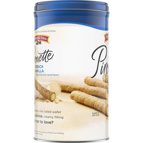 13.5 Oz Pepperidge Farm Pirouette Cookies, French Vanilla Flavored Crme Filled Wafers, Tin