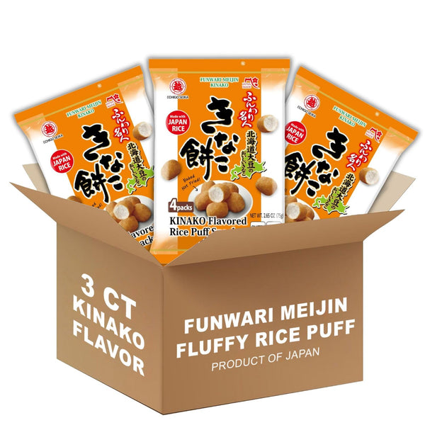 Visit the Store Rice Puff Snack Funwari Meijin Light & Melting Sweet Soybean Powder Kinako