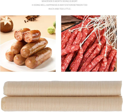 2Pcs 19mm TOPINCN Sausage Casing, Collagen Sausage Casing Dry Sausage Casing Tube, Dried Handmade Sausage Tube Casing