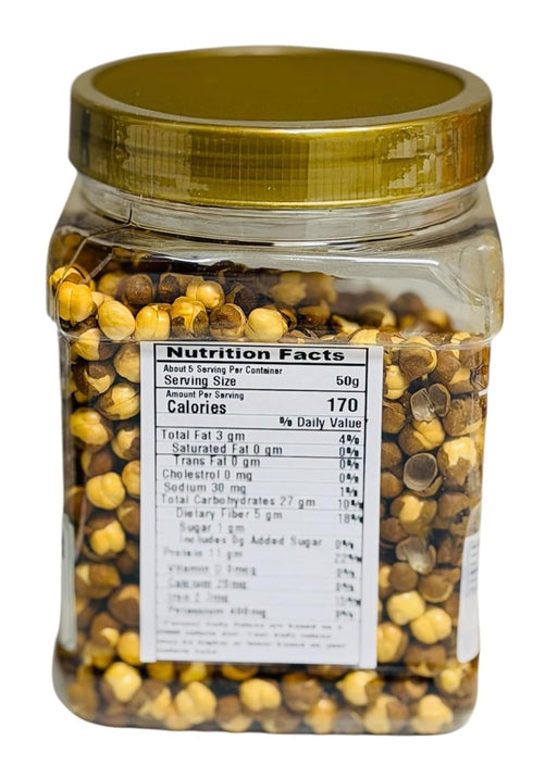 DESI KITCHEN AUTHENTIC INDIAN PRODUCTS 8.8oz (250g) Desi Kitchen Roasted Chana (Chickpeas) Unsalted PET Jar ~ No
