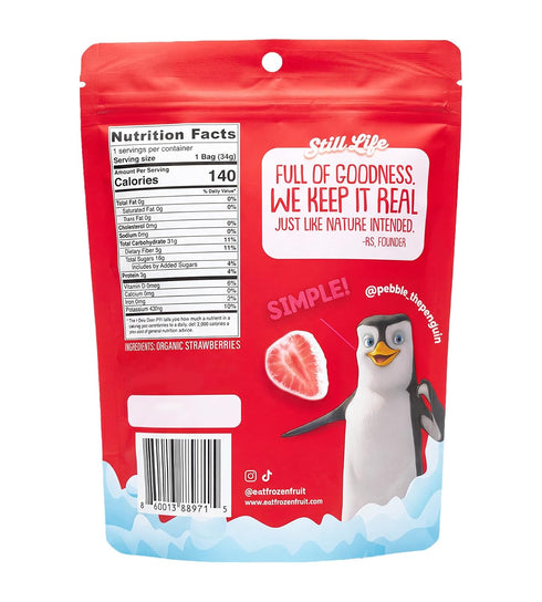 (6 Pack, Still Life Freeze-Dried Organic Sliced Strawberries, Real Fruit Snack, Single-Ingredient, No Sugar Added, No